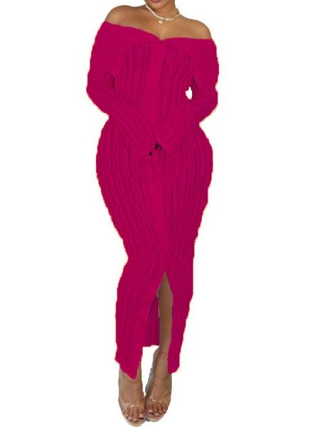 Women's Elegant Off Shoulder Dress Sexy Long Sleeve Button Down Ruffle Mesh Bodycon Long Dresses HEH7HZUNQK