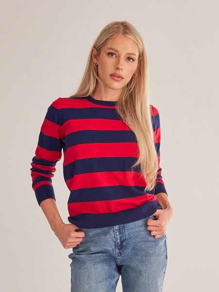 Women's Long Sleeve Striped Sweater H4UAZB7XUY