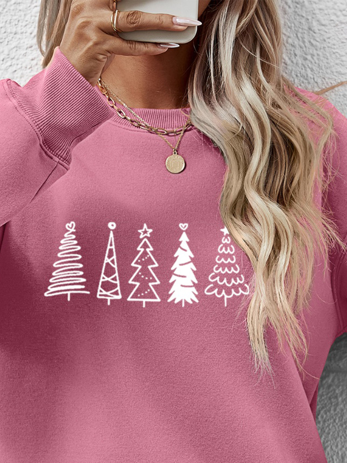 Christmas Tree Graphic Drop Shoulder Sweatshirt